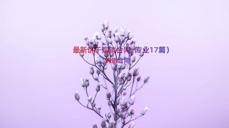 最新饼干购销合同（专业17篇）