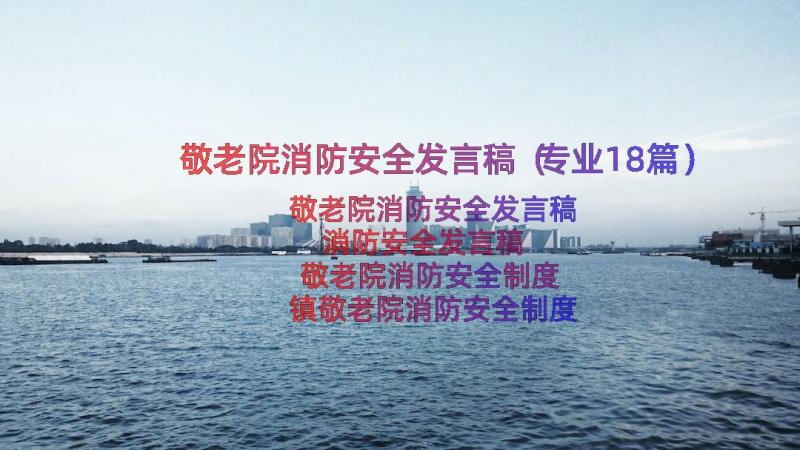 敬老院消防安全发言稿（专业18篇）