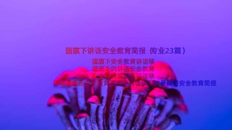 国旗下讲话安全教育简报（专业23篇）