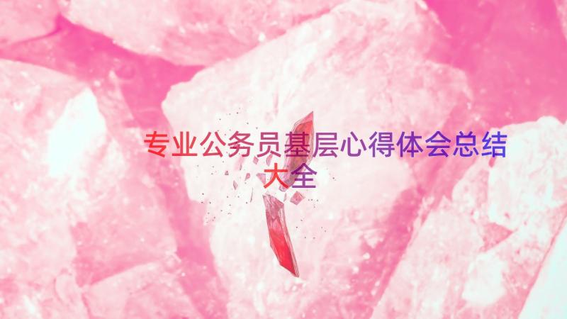 专业公务员基层心得体会总结大全（15篇）