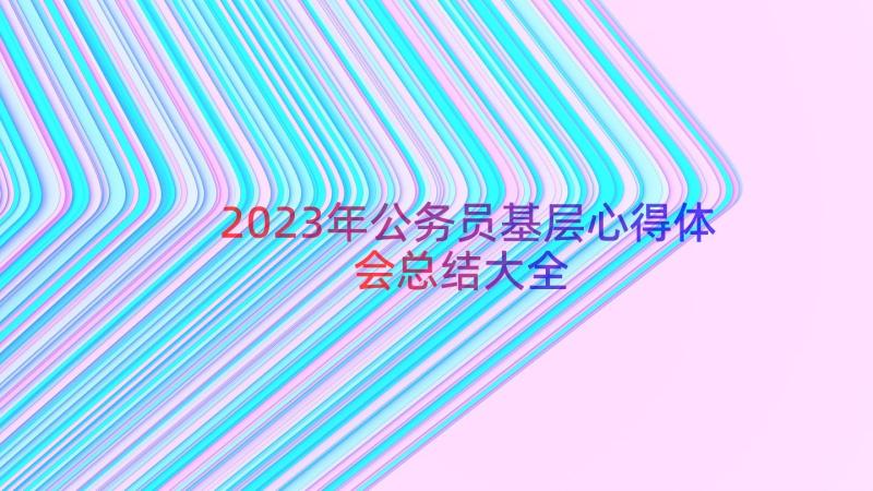 2023年公务员基层心得体会总结大全（13篇）