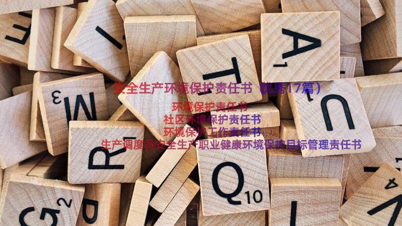 安全生产环境保护责任书（优秀17篇）