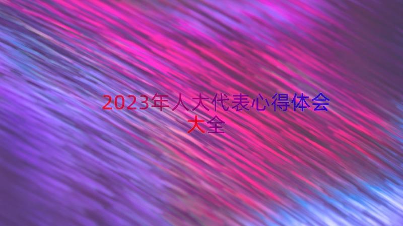 2023年人大代表心得体会大全（15篇）