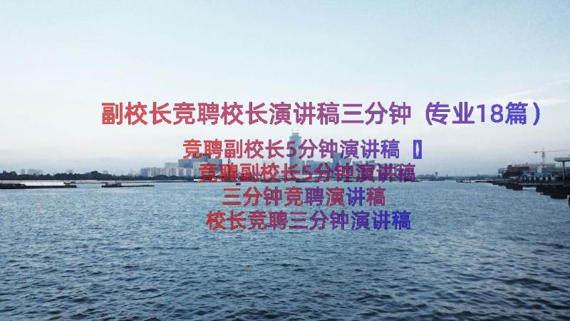 副校长竞聘校长演讲稿三分钟（专业18篇）