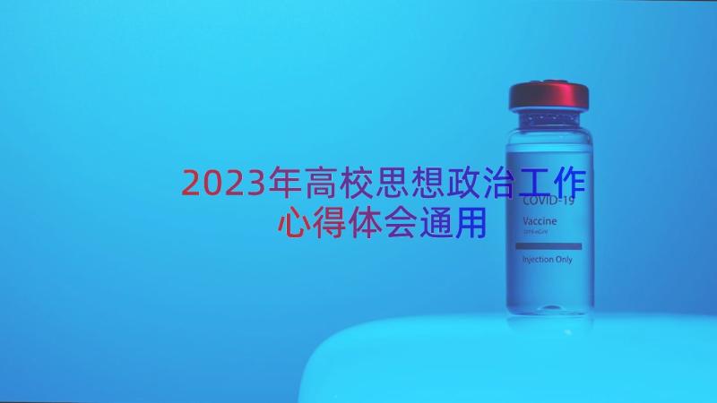 2023年高校思想政治工作心得体会（通用13篇）