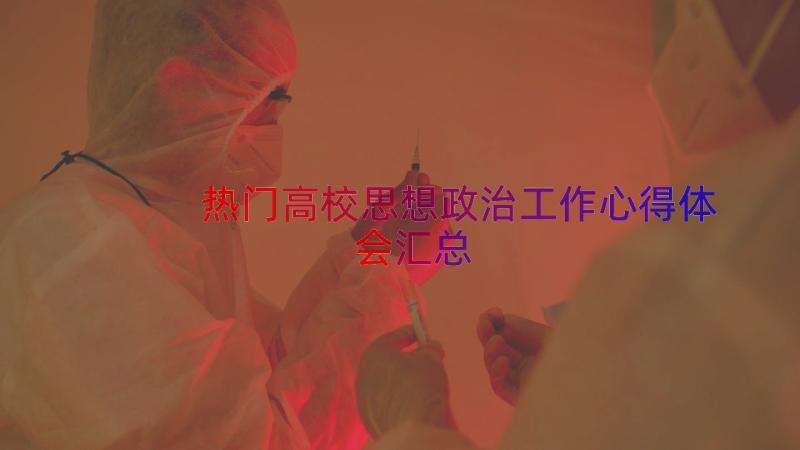 热门高校思想政治工作心得体会（汇总14篇）