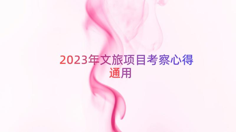 2023年文旅项目考察心得（通用19篇）