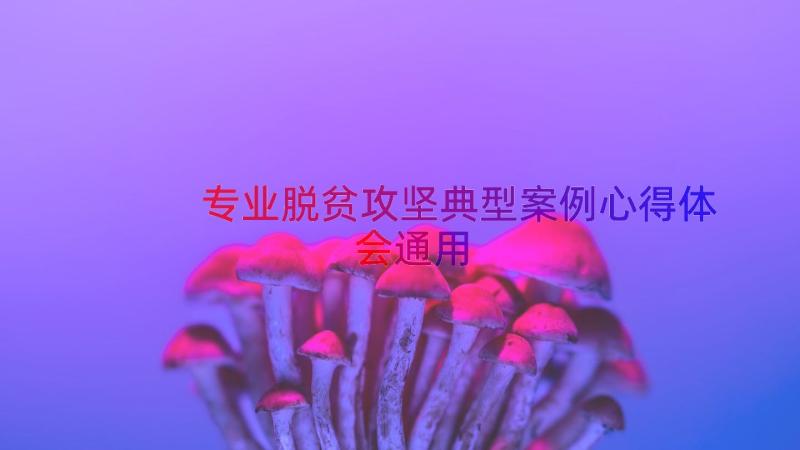 专业脱贫攻坚典型案例心得体会（通用15篇）