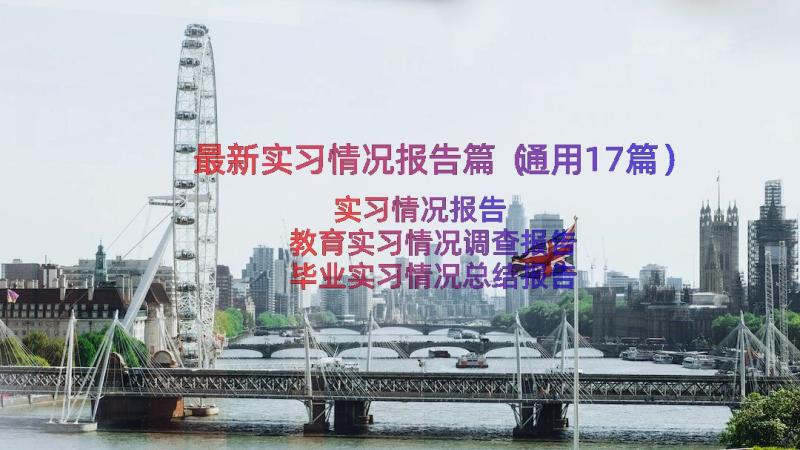 最新实习情况报告篇（通用17篇）