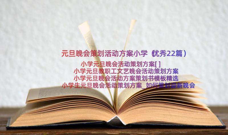 元旦晚会策划活动方案小学（优秀22篇）