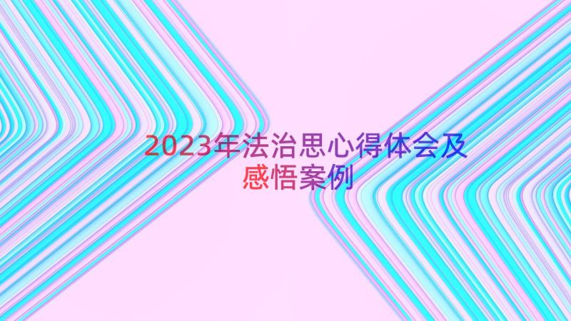 2023年法治思心得体会及感悟（案例19篇）