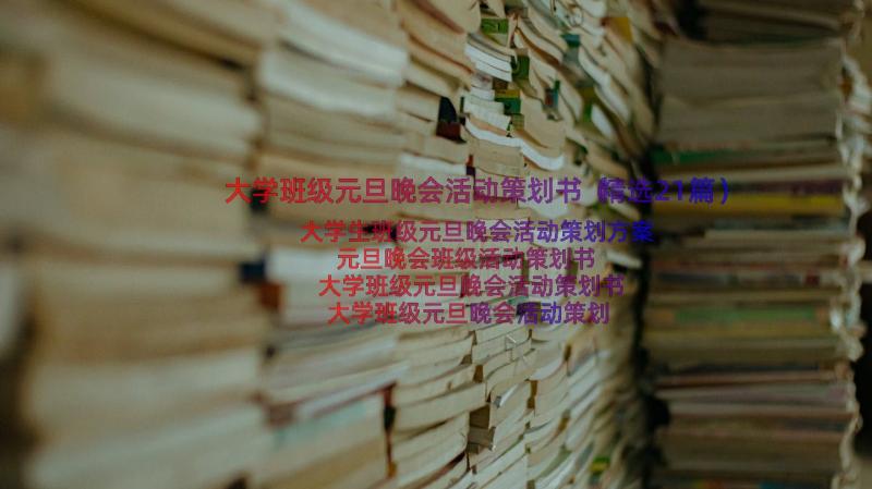 大学班级元旦晚会活动策划书（精选21篇）