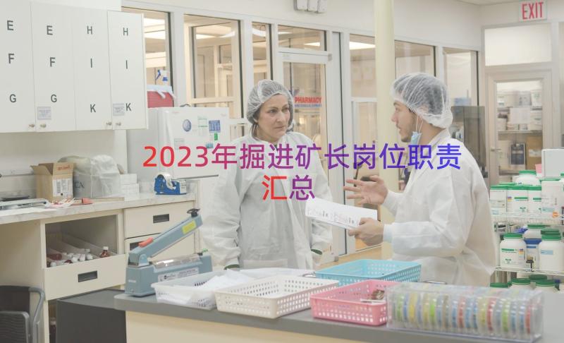 2023年掘进矿长岗位职责（汇总15篇）