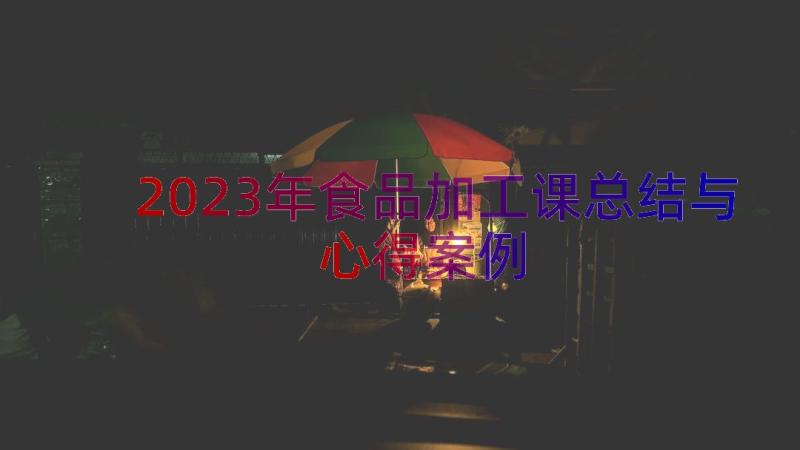 2023年食品加工课总结与心得（案例13篇）