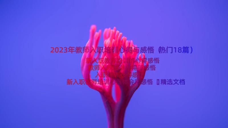 2023年教师入职培训心得与感悟（热门18篇）