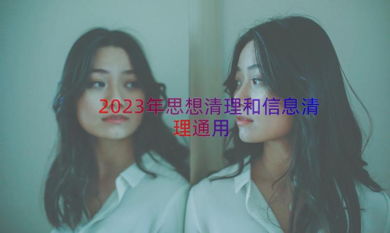 2023年思想清理和信息清理（通用15篇）