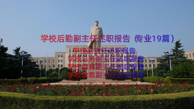 学校后勤副主任述职报告（专业19篇）