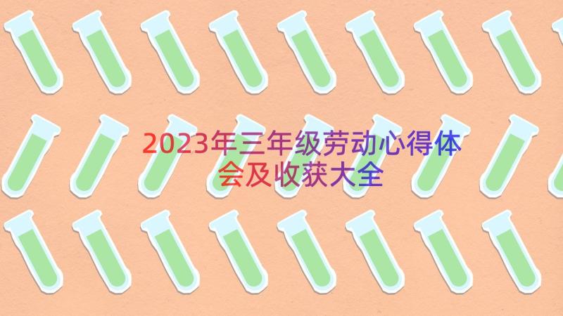 2023年三年级劳动心得体会及收获大全（17篇）