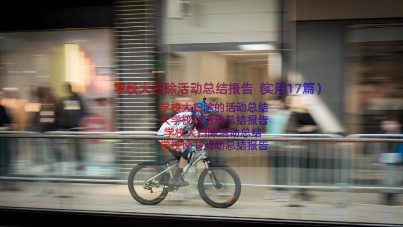 学校大扫除活动总结报告（实用17篇）