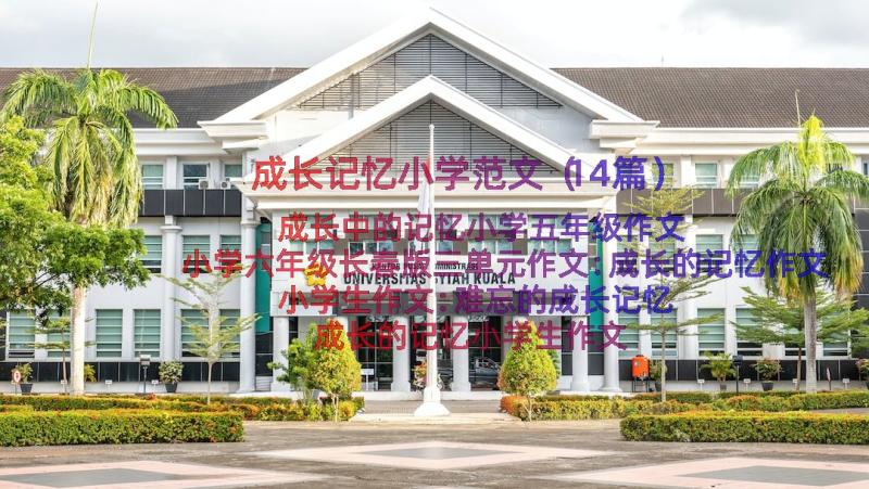 成长记忆小学范文（14篇）