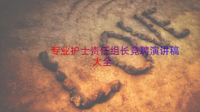 专业护士责任组长竞聘演讲稿大全（15篇）