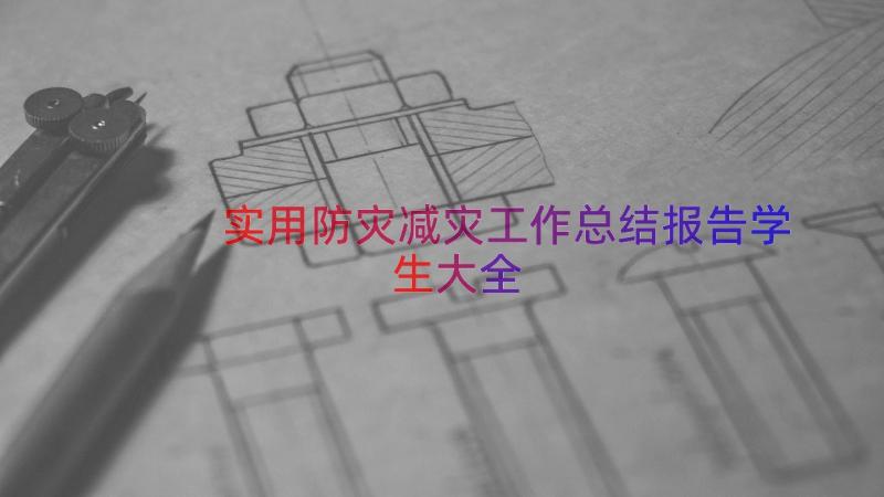 实用防灾减灾工作总结报告学生大全（17篇）