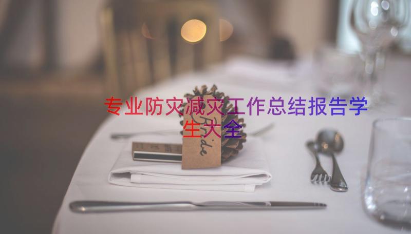 专业防灾减灾工作总结报告学生大全（18篇）