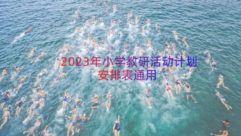 2023年小学教研活动计划安排表（通用19篇）