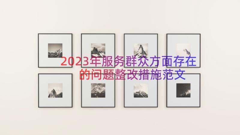 2023年服务群众方面存在的问题整改措施范文（14篇）