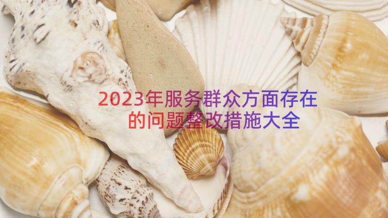 2023年服务群众方面存在的问题整改措施大全（12篇）