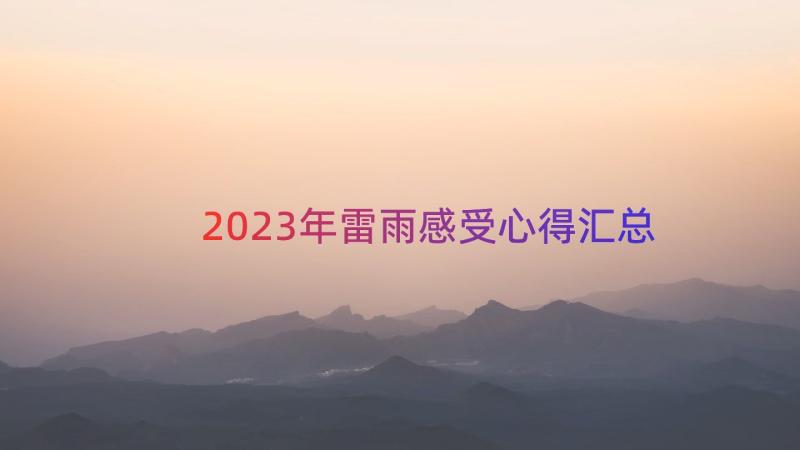 2023年雷雨感受心得（汇总17篇）