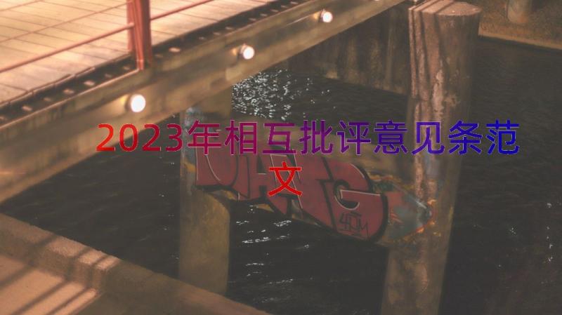 2023年相互批评意见条范文（12篇）