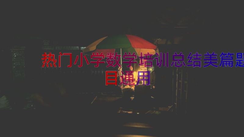 热门小学数学培训总结美篇题目（通用13篇）