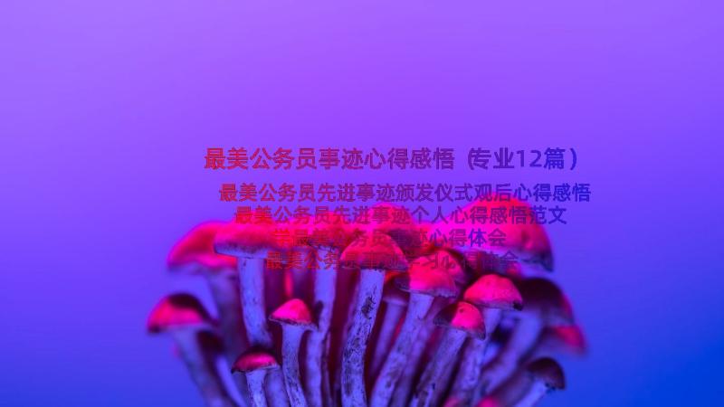 最美公务员事迹心得感悟（专业12篇）