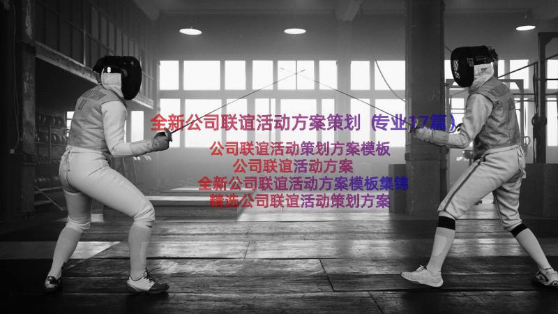 全新公司联谊活动方案策划（专业17篇）