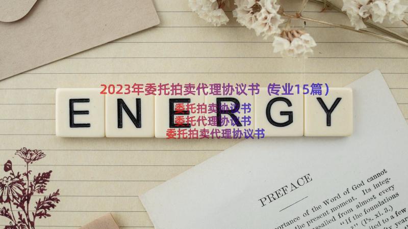 2023年委托拍卖代理协议书（专业15篇）