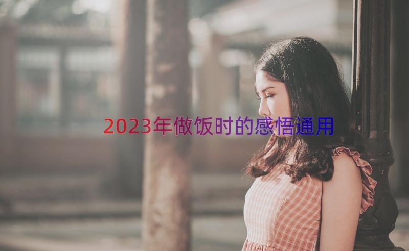 2023年做饭时的感悟（通用16篇）