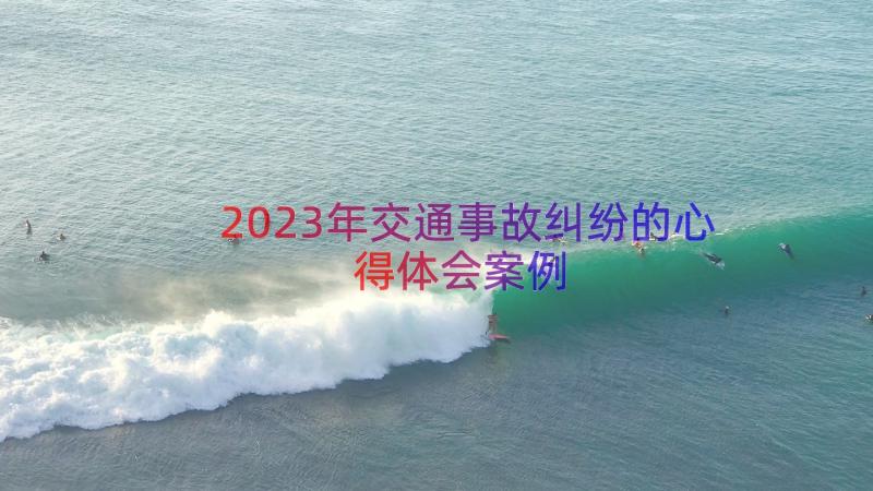 2023年交通事故纠纷的心得体会（案例13篇）