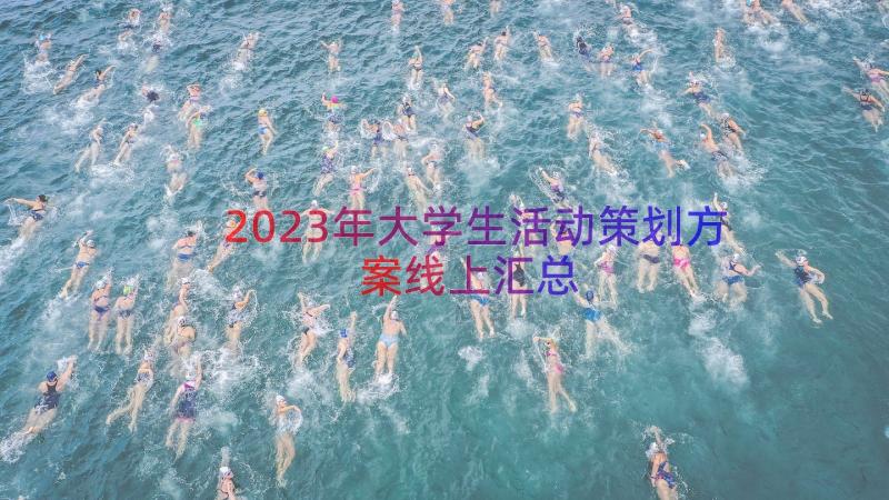 2023年大学生活动策划方案线上（汇总13篇）