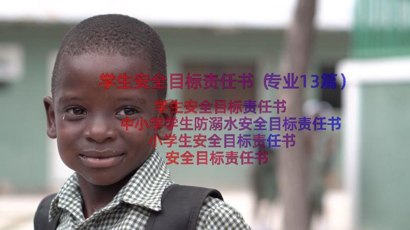 学生安全目标责任书（专业13篇）