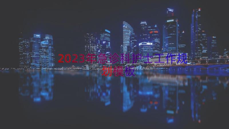 2023年急诊科护士工作规划（模板17篇）