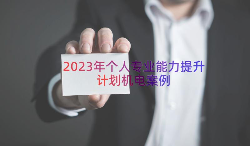 2023年个人专业能力提升计划机电（案例13篇）