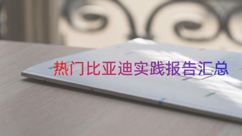 热门比亚迪实践报告（汇总16篇）