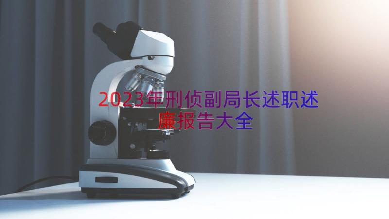 2023年刑侦副局长述职述廉报告大全（15篇）