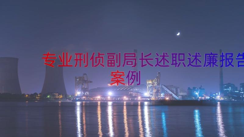 专业刑侦副局长述职述廉报告（案例20篇）