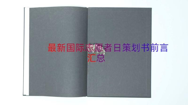 最新国际志愿者日策划书前言（汇总19篇）