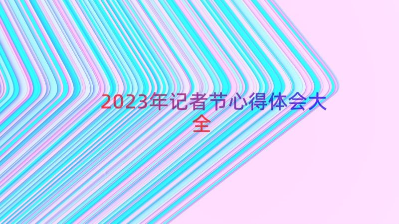 2023年记者节心得体会大全（17篇）