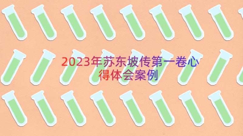 2023年苏东坡传第一卷心得体会（案例13篇）