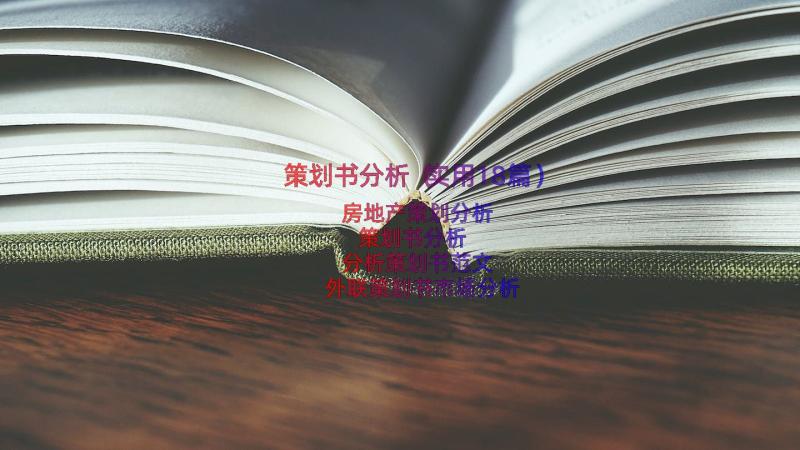 策划书分析（实用18篇）