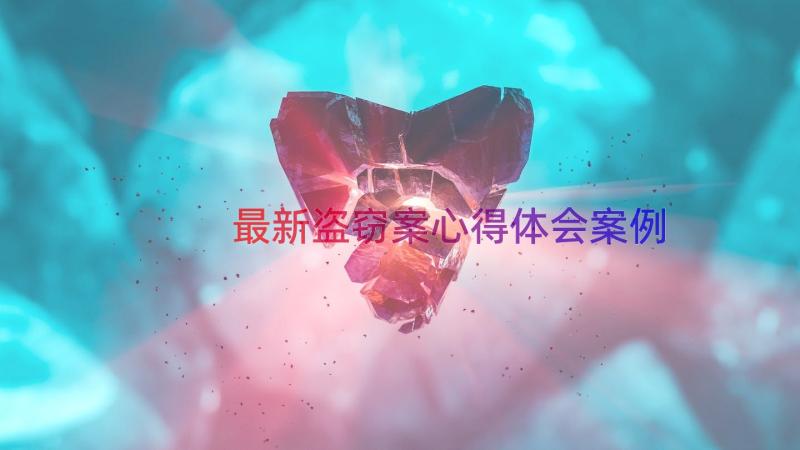 最新盗窃案心得体会（案例15篇）